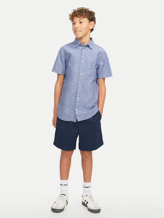 Шорты свободного кроя из ткани Jaiden 12275013 Jack&Jones Junior, синий — фото 2