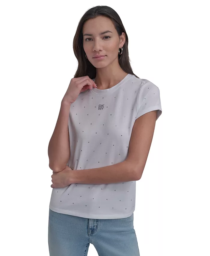 

Футболка с пайетками Petite DKNY Jeans, белый