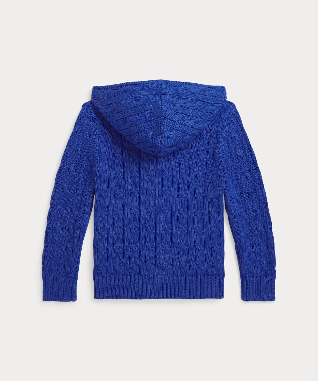 Флисовая кофта с капюшоном и молнией из хлопка, бренд Ralph Lauren, синяя — фото 2