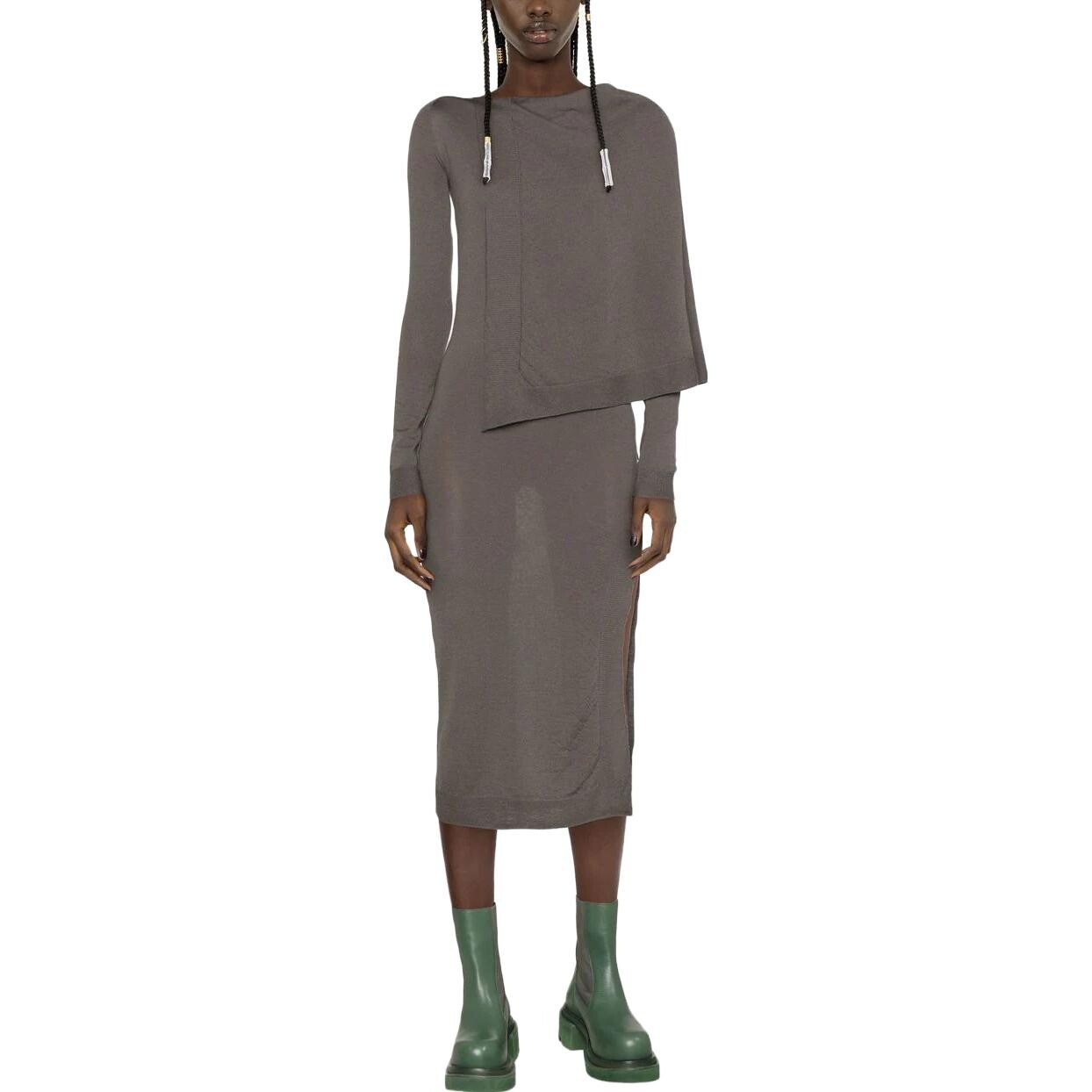 Платье Rick Owens с длинными рукавами, пыльно-серый — фото 2