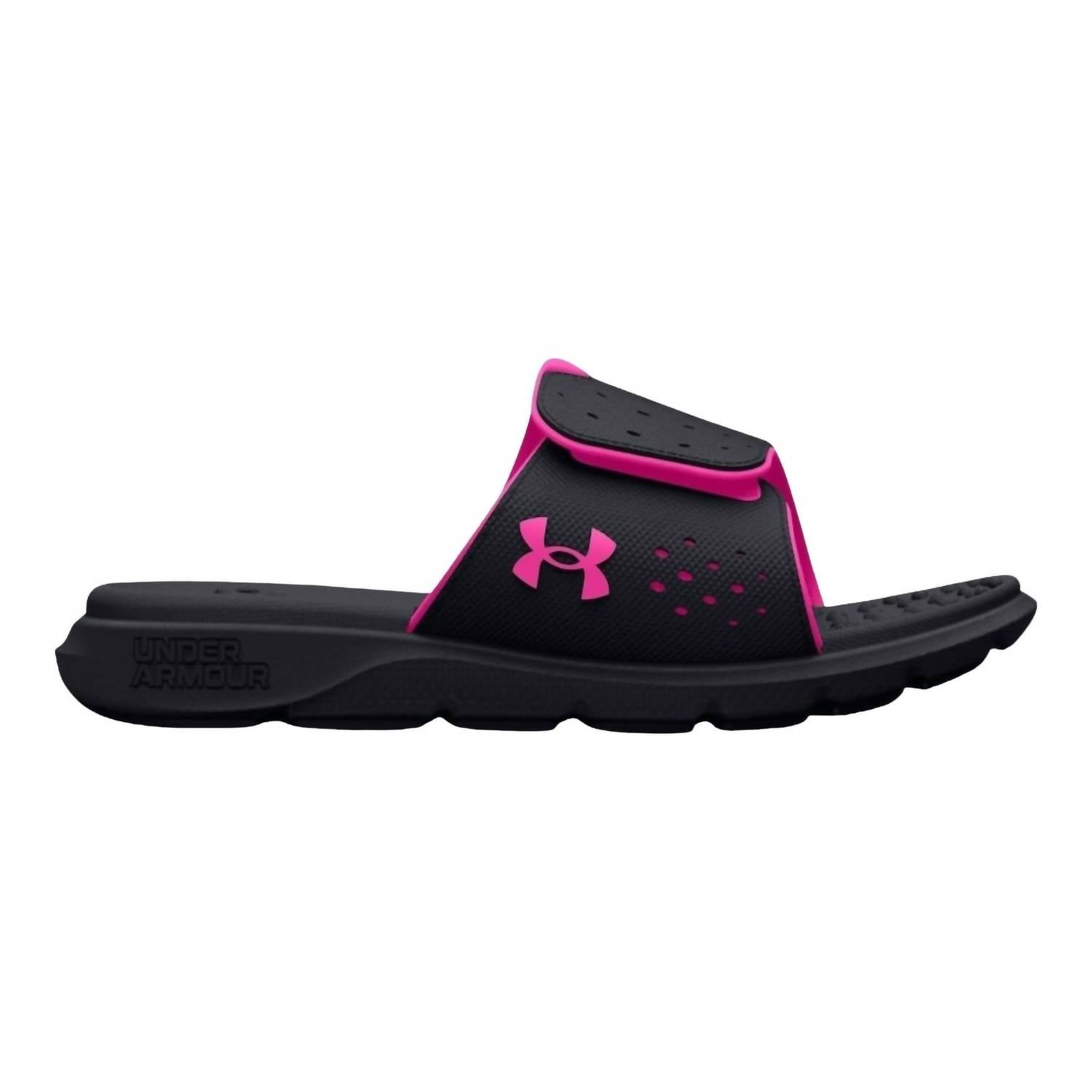Женские слайды Ignite Pro в черном и розовом цвете Rebel Pink Under Armour
