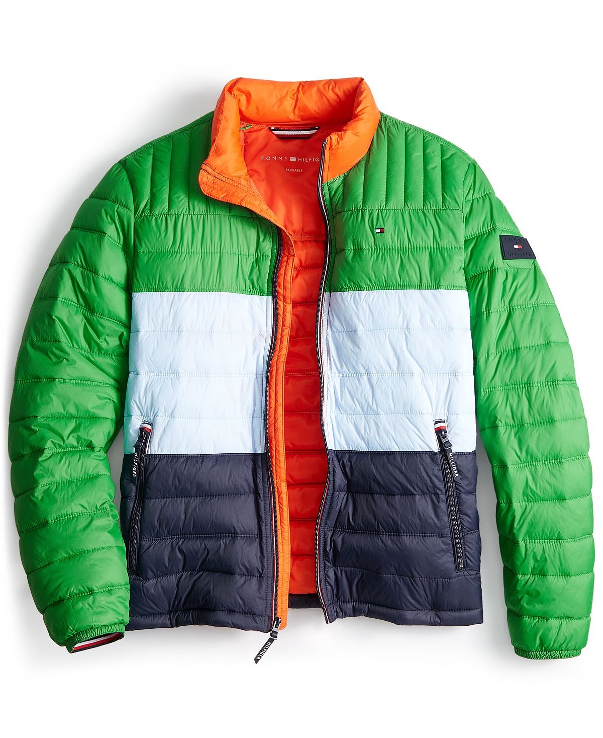 

Куртка Tommy Hilfiger Packable Quilted Puffer, зеленый/белый/синий