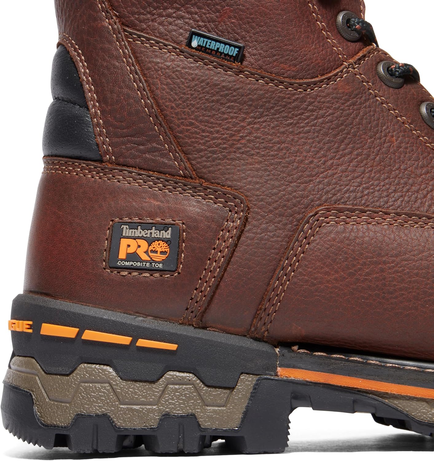Timberland PRO мужские рабочие ботинки Boondock 8 дюймов с композитным защитным носком и водонепроницаемостью, Brown-2024 New — фото 3