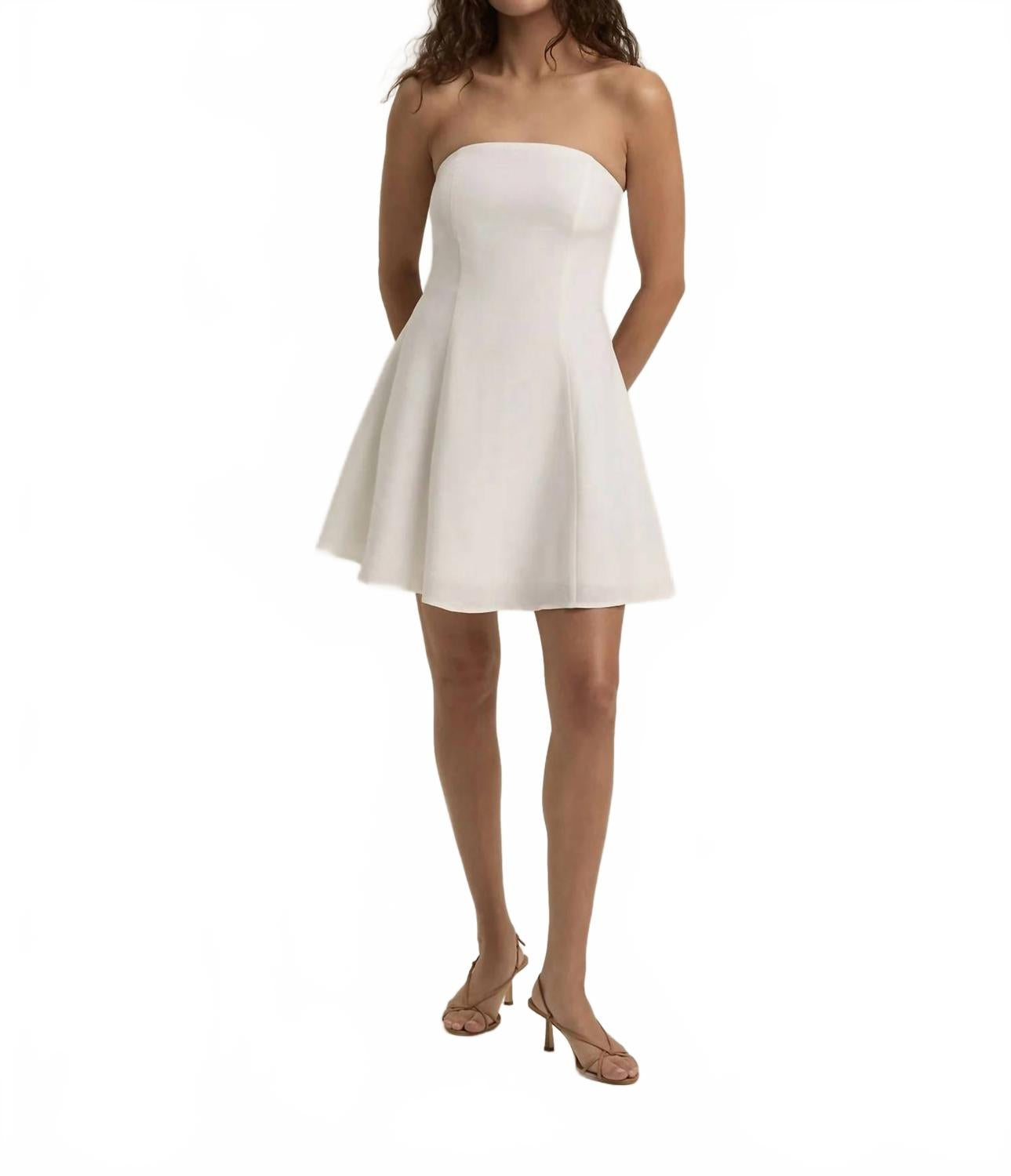 

Любимое мини-платье из льна в ярко-белом цвете Favorite Daughter