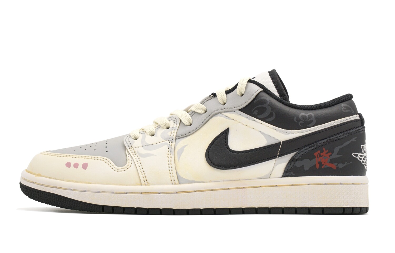 

Кроссовки Air Jordan 1 Vintage Basketball Shoes Men Low-top Gray/Black, цвет Off White