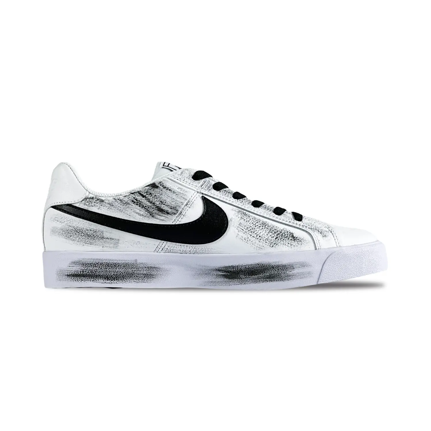 

Кроссовки Nike Court Royale Skateboard Shoes Unisex Low-Top White Black, Черный, Кроссовки Nike Court Royale Skateboard Shoes Unisex Low-Top White Black