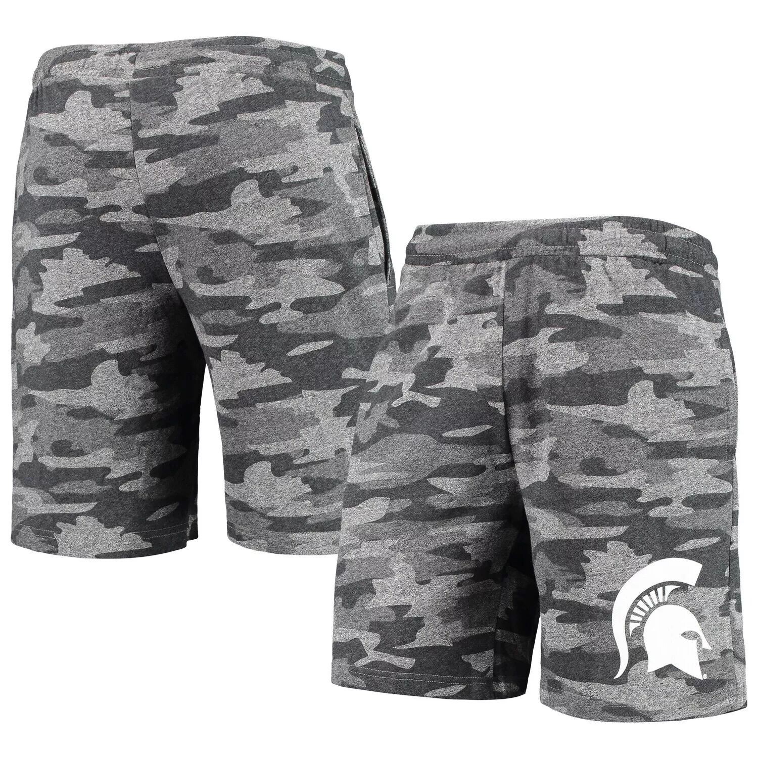 

Мужские шорты Concepts Sport угольный/серый Michigan State Spartans Camo Backup Terry Jam Lounge Shorts