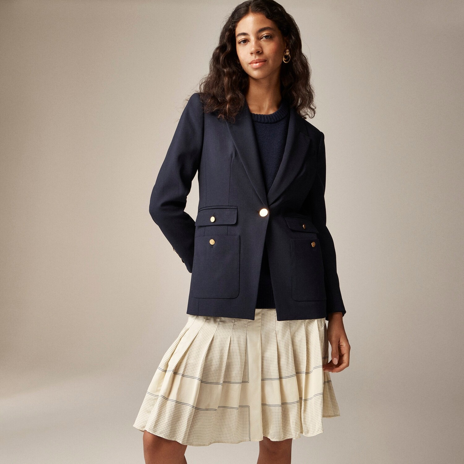 

Блейзер Vivienne из итальянской двустрейчевой шерстяной смеси J.Crew, синий
