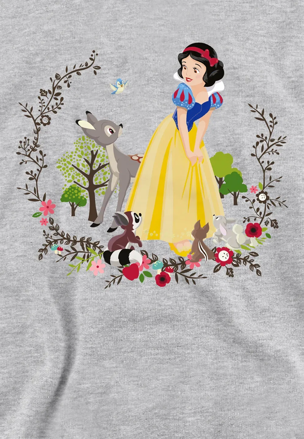Детский худи с принтом Snow White, Disney, серый — фото 2
