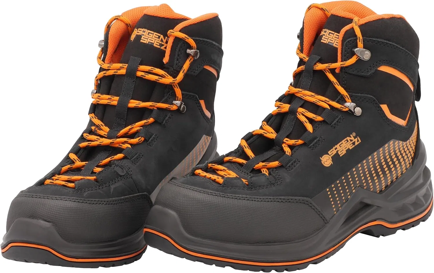 Защитные кроссовки Sägenspezi Trekking S3, спортивные, легкие, Black Orange — фото 4