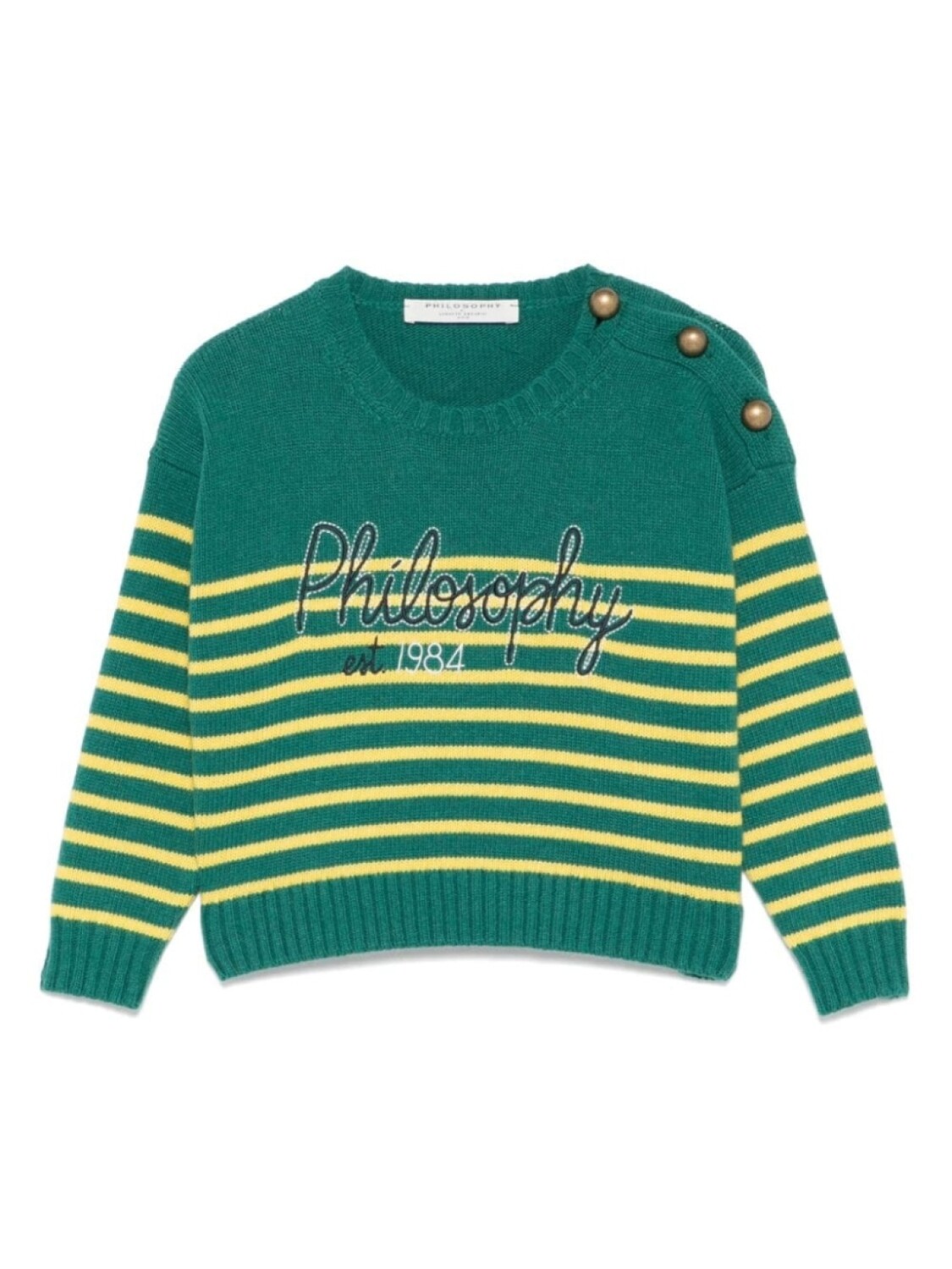 

Philosophy Di Lorenzo Serafini Детский свитер в полоску Philosophy Di Lorenzo Serafini Kids, зеленый