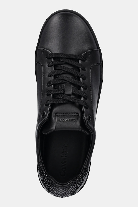 Кожаные кроссовки LOW TOP LACE UP WOVEN Calvin Klein, черный — фото 4