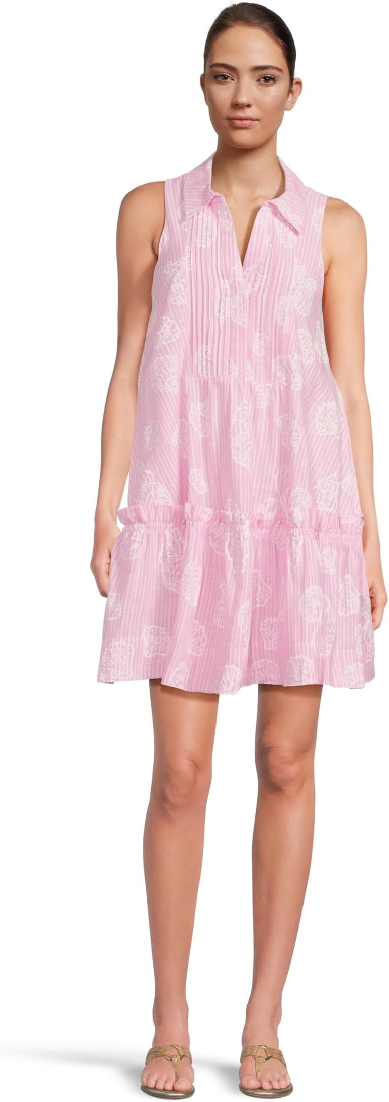 

Платье Lilly Pulitzer Caylinn Sleeveless Popove, цвет Conch Shell Pink Pigment Printed Secret Stripe