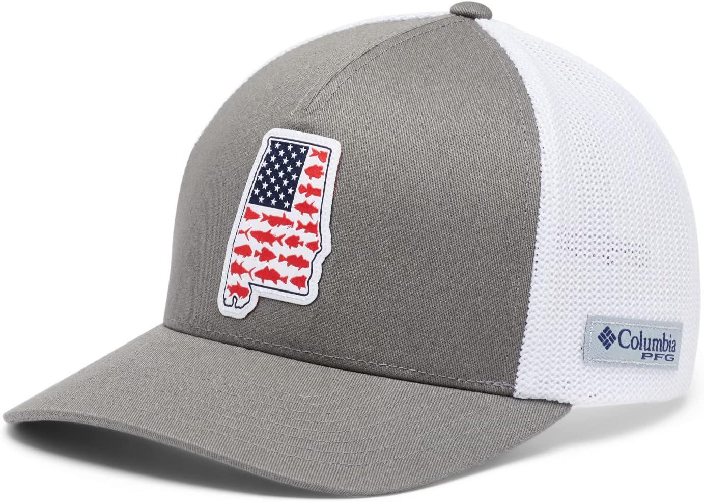 

Бейсболка Columbia Unisex-Adult PFG Statetriot Mesh, City Grey/Al Patch