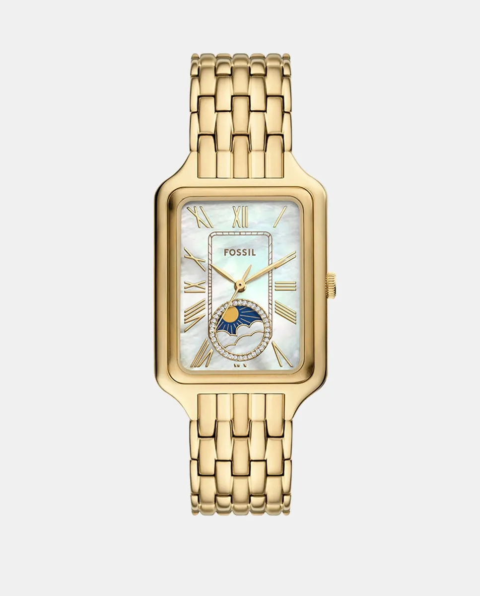 

Raquel ES5398 многофункциональные женские часы из золота и стали Fossil, золото