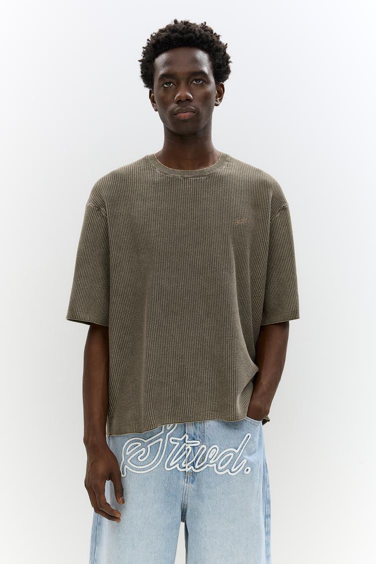 

Футболка Stwd с вафельной вязкой Pull And Bear, хаки