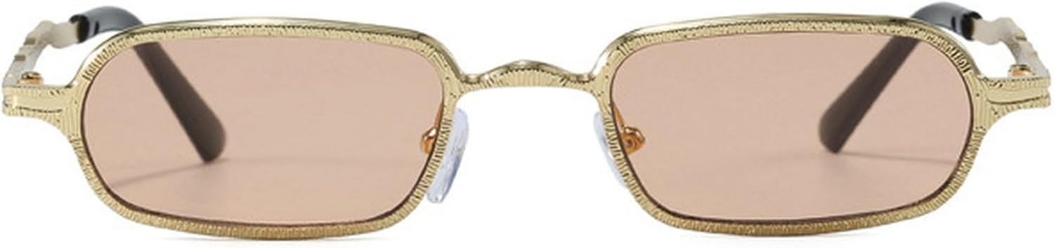 

Модные прямоугольные солнцезащитные очки для женщин в стиле ретро 90-х, маленькие узкие прямоугольные солнцезащитные очки с защитой от УФ-излучения UV400 mincl, Champagne