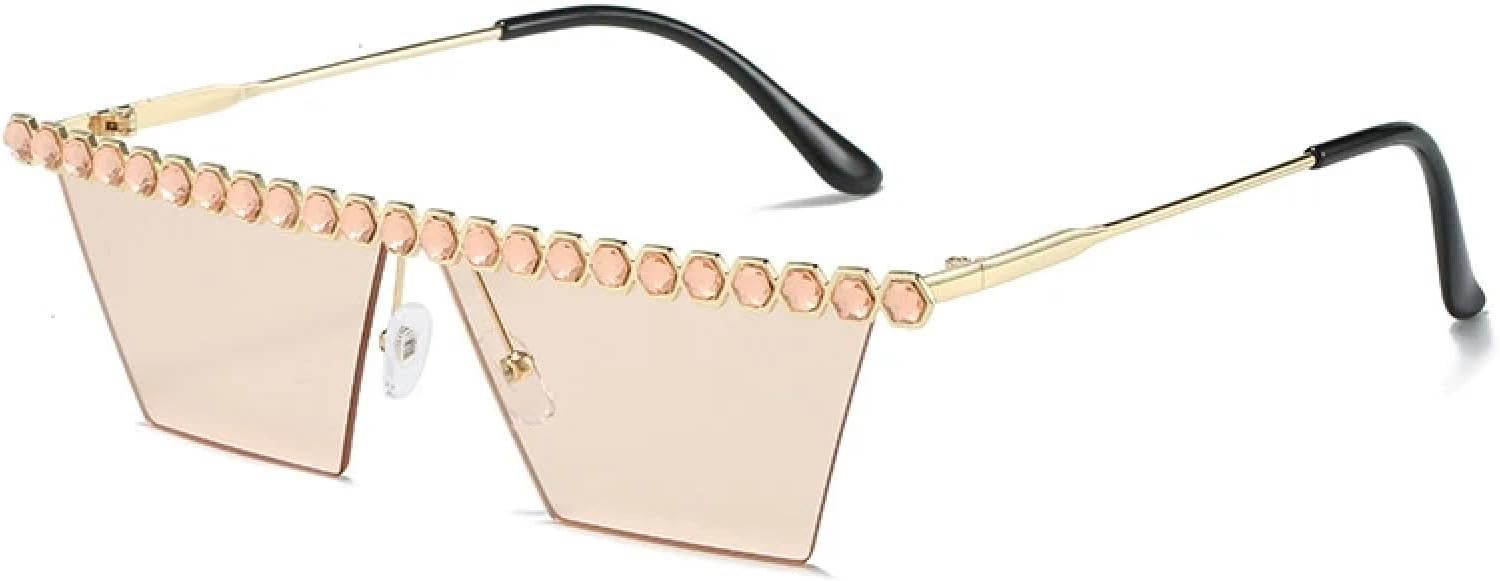 

Винтажные солнцезащитные очки с имитацией бриллиантов для женщин и мужчин, модные и стильные очки для отдыха на природе и вечеринок, солнцезащитные очки с защитой от УФ-излучения UV400 TKKTLLT, Gold Champagne