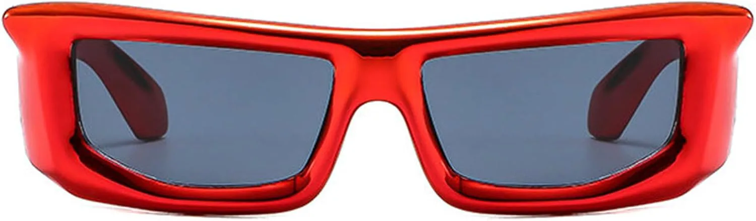 

Солнцезащитные очки Helena Y2K класса люкс, прямоугольные, для женщин и мужчин, в стиле панк 2000-х, модные спортивные солнцезащитные очки с зеркальными линзами, Red