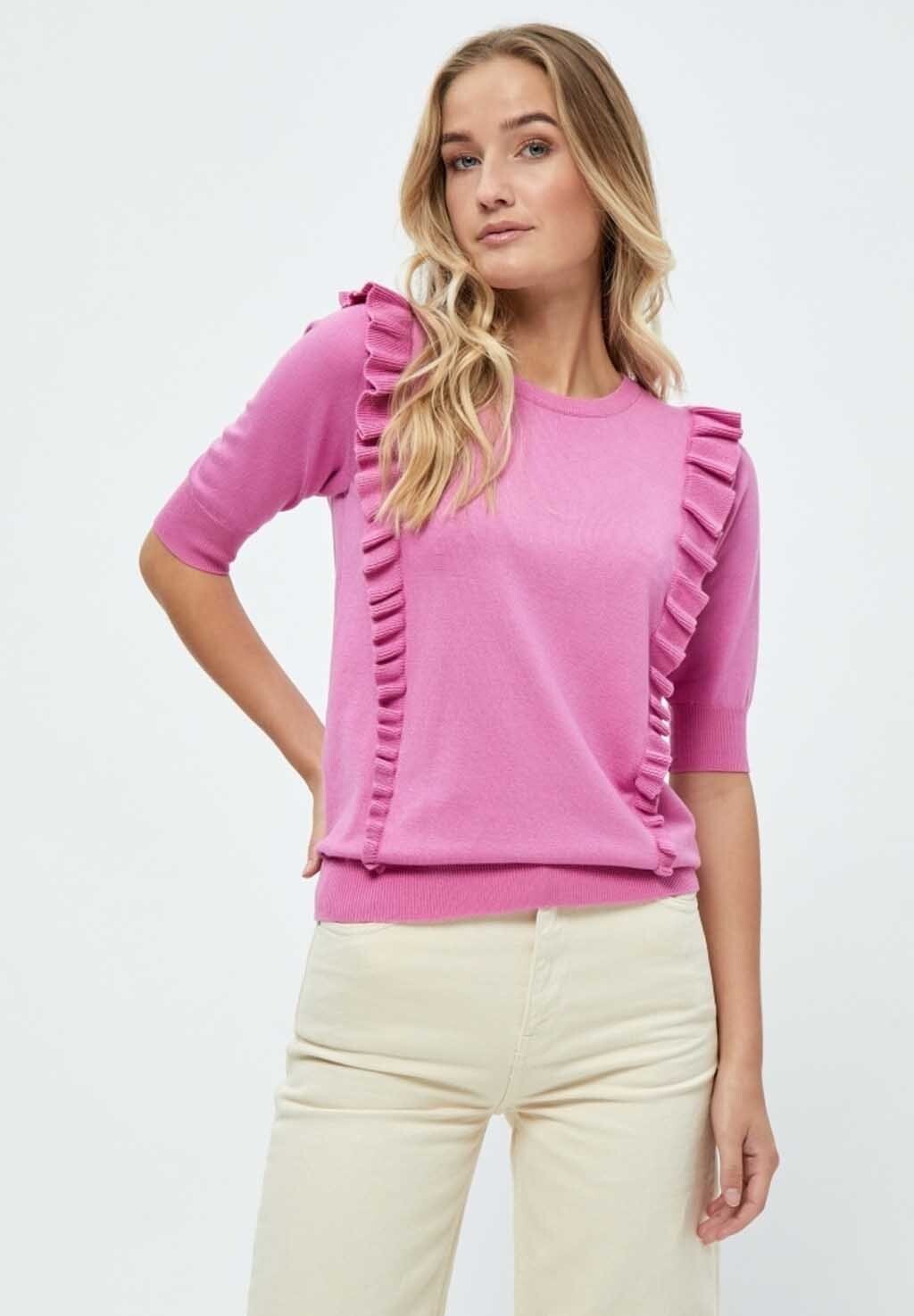 

Футболка базовая MIVESIA KNIT T-SHIRT. Minus, цвет super pink