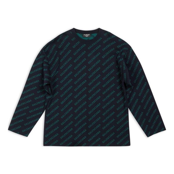 

Свитер mini allover logo sweater 'dark blue green' Balenciaga, синий