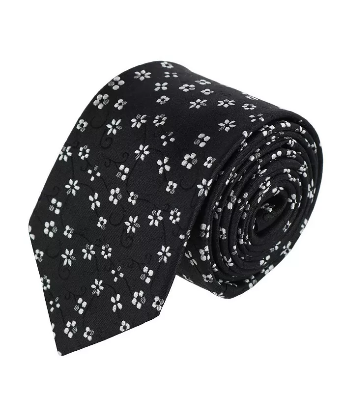 

Большой и высокий галстук Tudor Daisy and Vine Silk Business Trafalgar, черный