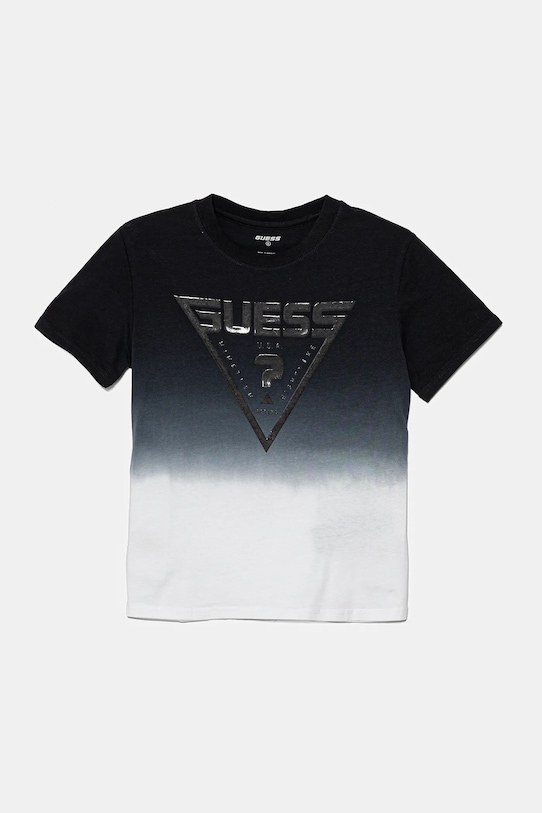 

Детская хлопковая футболка Guess, темно-синий