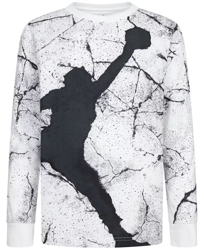 

Футболка с длинными рукавами и графическим рисунком Little Boys Jumpman Cement Jordan, белый