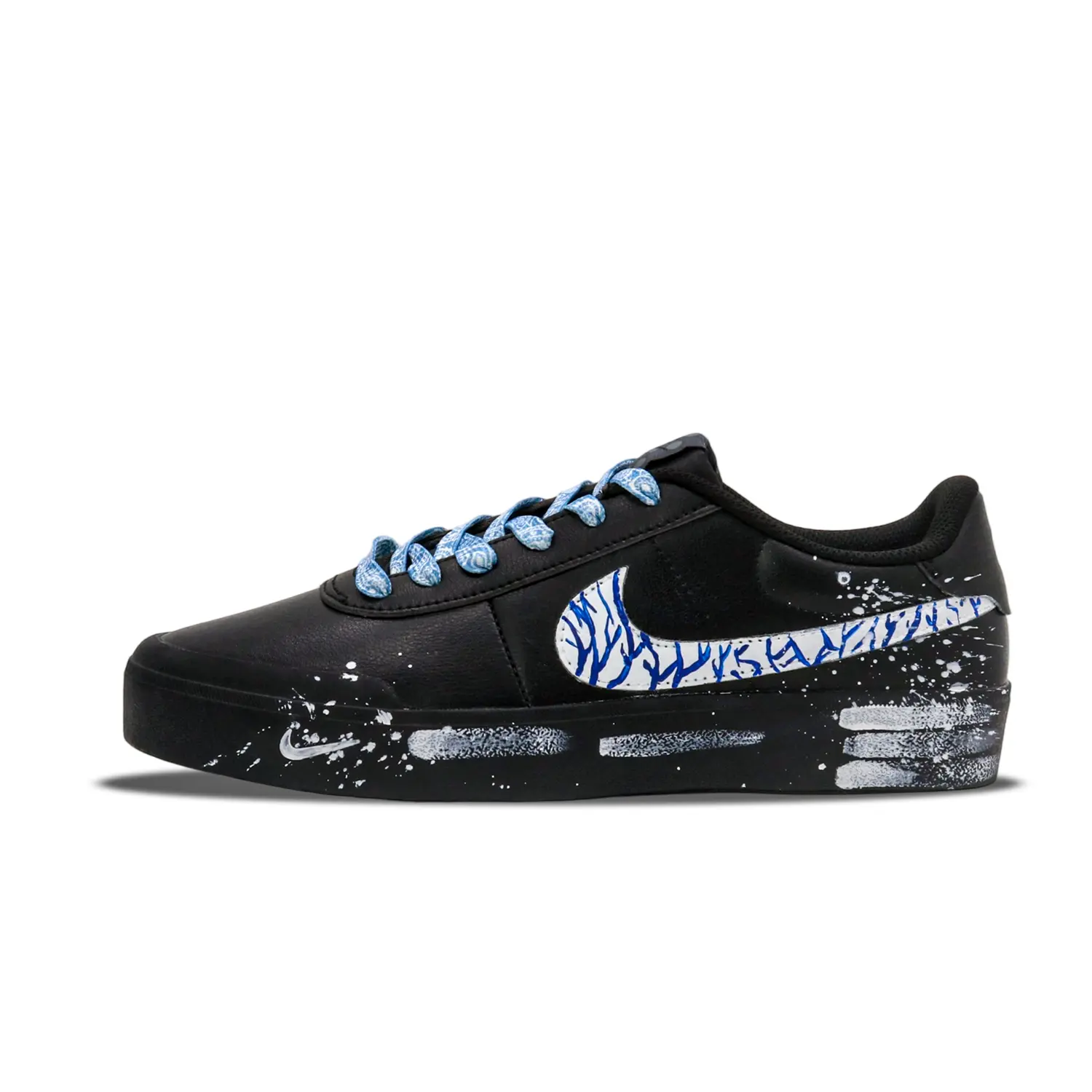 

Nike Кроссовки Court Shot для скейтбординга, износостойкие, низкие, мужские, черные, белые, синие