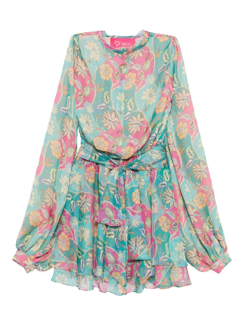 

Платье мини с цветочным принтом MIAU by Clara Rotescu, синий