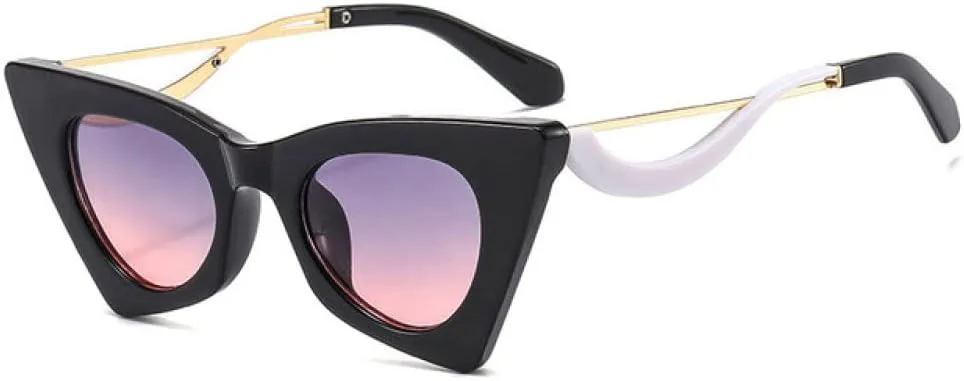 

Солнцезащитные очки «кошачий глаз» для женщин, ретро, ​​яркие, с защитой от УФ-излучения UV400; очки для мужчин в конфетной цветовой гамме generic, Black Gray Pink