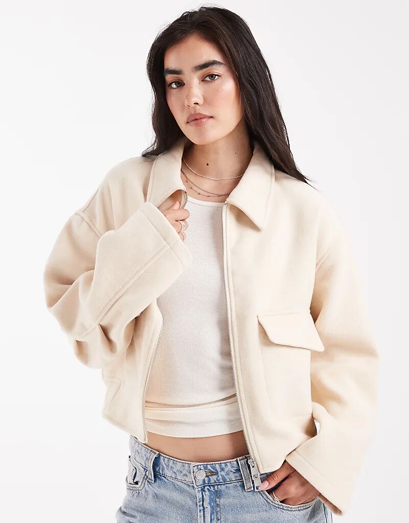 

Куртка-бомбер ASOS DESIGN в цвете «пахта»
