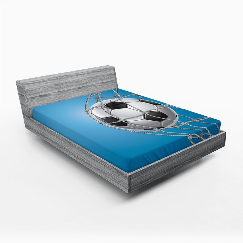 

Простыня ABAKUHAUS Football, Goal Football in Net Entertainment Games для победы в активном образе жизни, 90 x 190 см, синий светло-серый черный