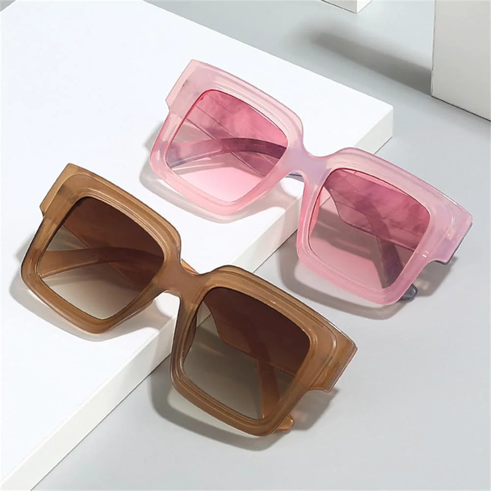 

Большие двухцветные женские солнцезащитные очки в стиле ретро с градиентным переходом, защита от УФ-излучения UV400, мужские солнцезащитные очки HDUBFY, Black Gray