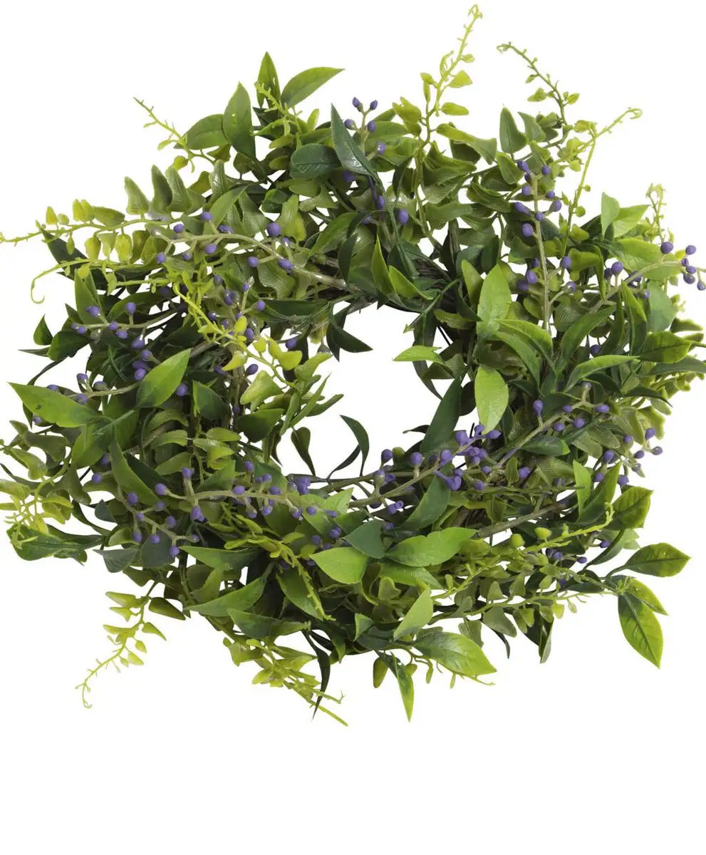 

Искусственный венок Botanic-Haus "Венок из зеленых листьев" Ø/28х8 см, цвет lila