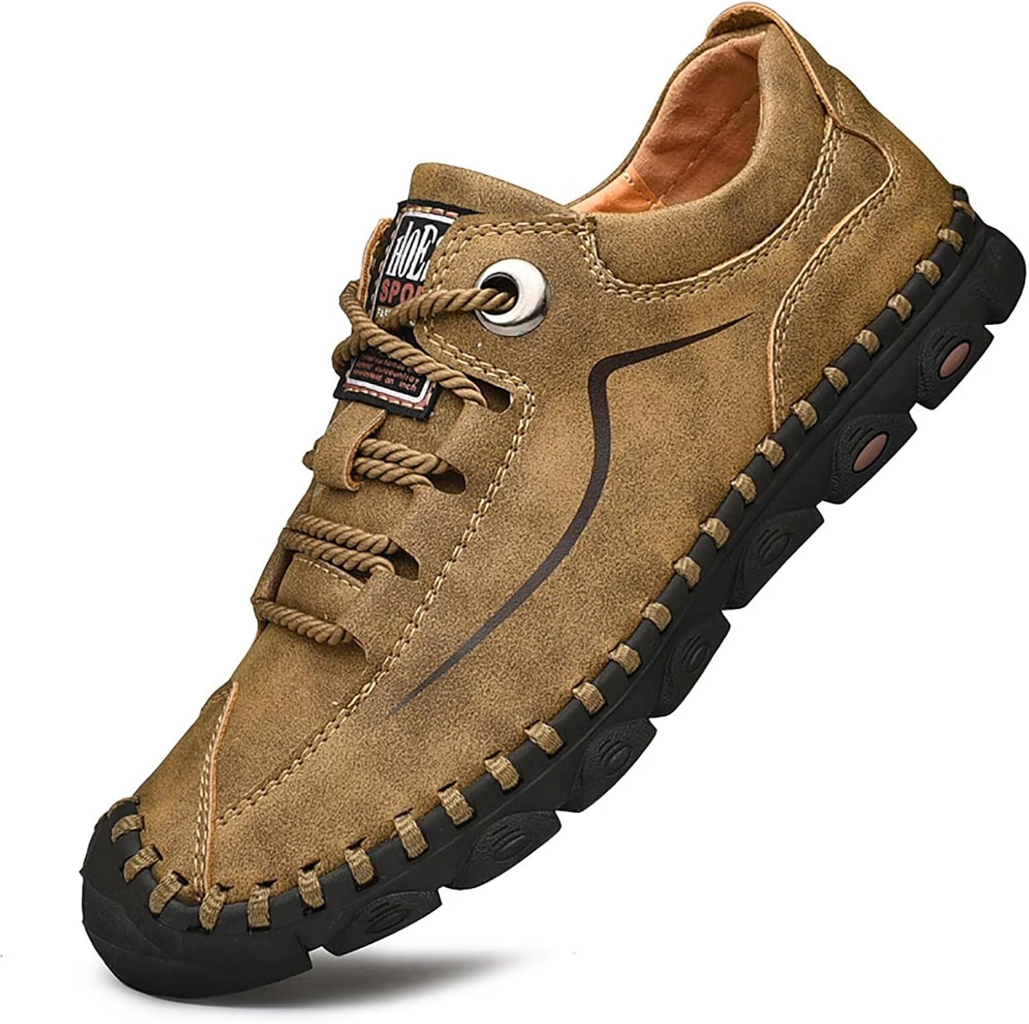 

Мужские кожаные лоферы TERBOFIN с легкой ноской, повседневные туфли для прогулок и вождения, ручная строчка, комфортные мокасины, повседневные кроссовки для работы, офиса и улицы, хаки