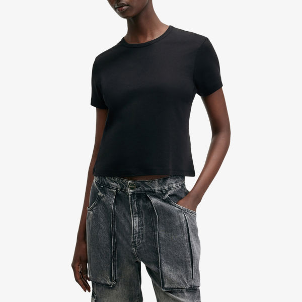 Футболка Allsaints Stevie облегающего кроя, черный — фото 3