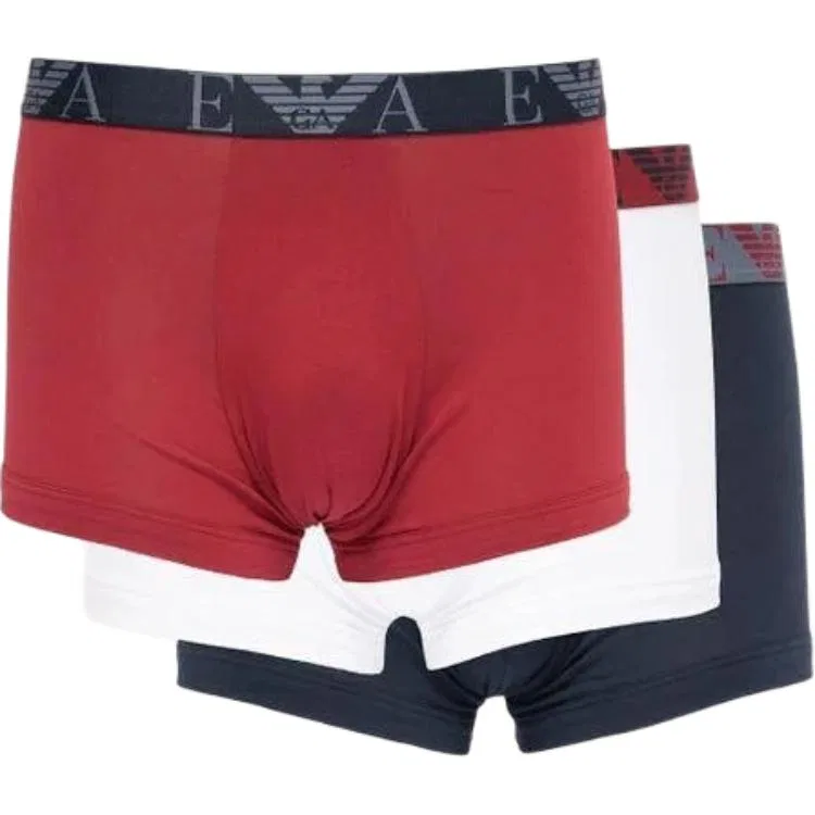 Боксеры 3 шт Emporio Armani Красный+Белый+Синий