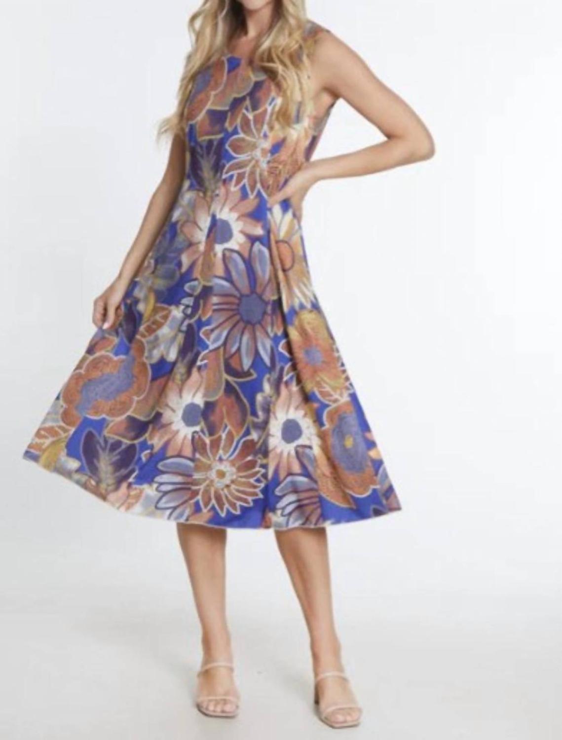 

Платье-майка миди с круглым вырезом в цветочном стиле Multiples, цвет flower multi