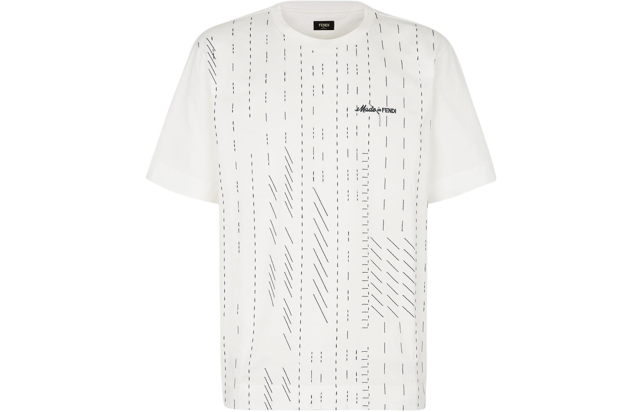 

Футболка с вышитым логотипом FENDI, белый