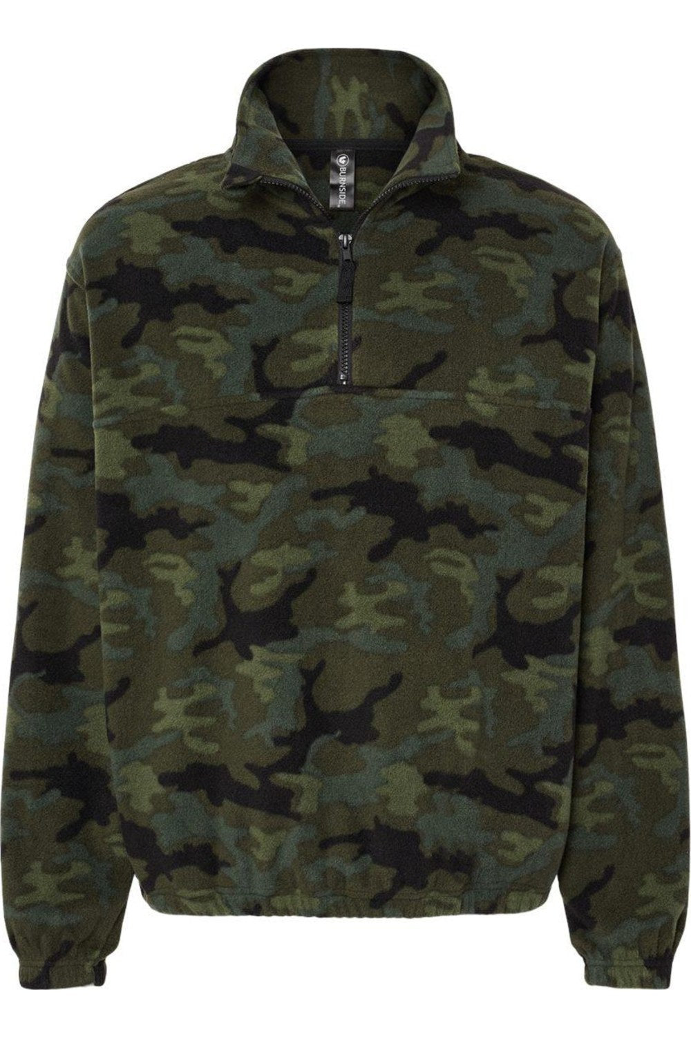 

Флисовый свитер Burnside Polar с застежкой-молнией на четверть длины, цвет green camo