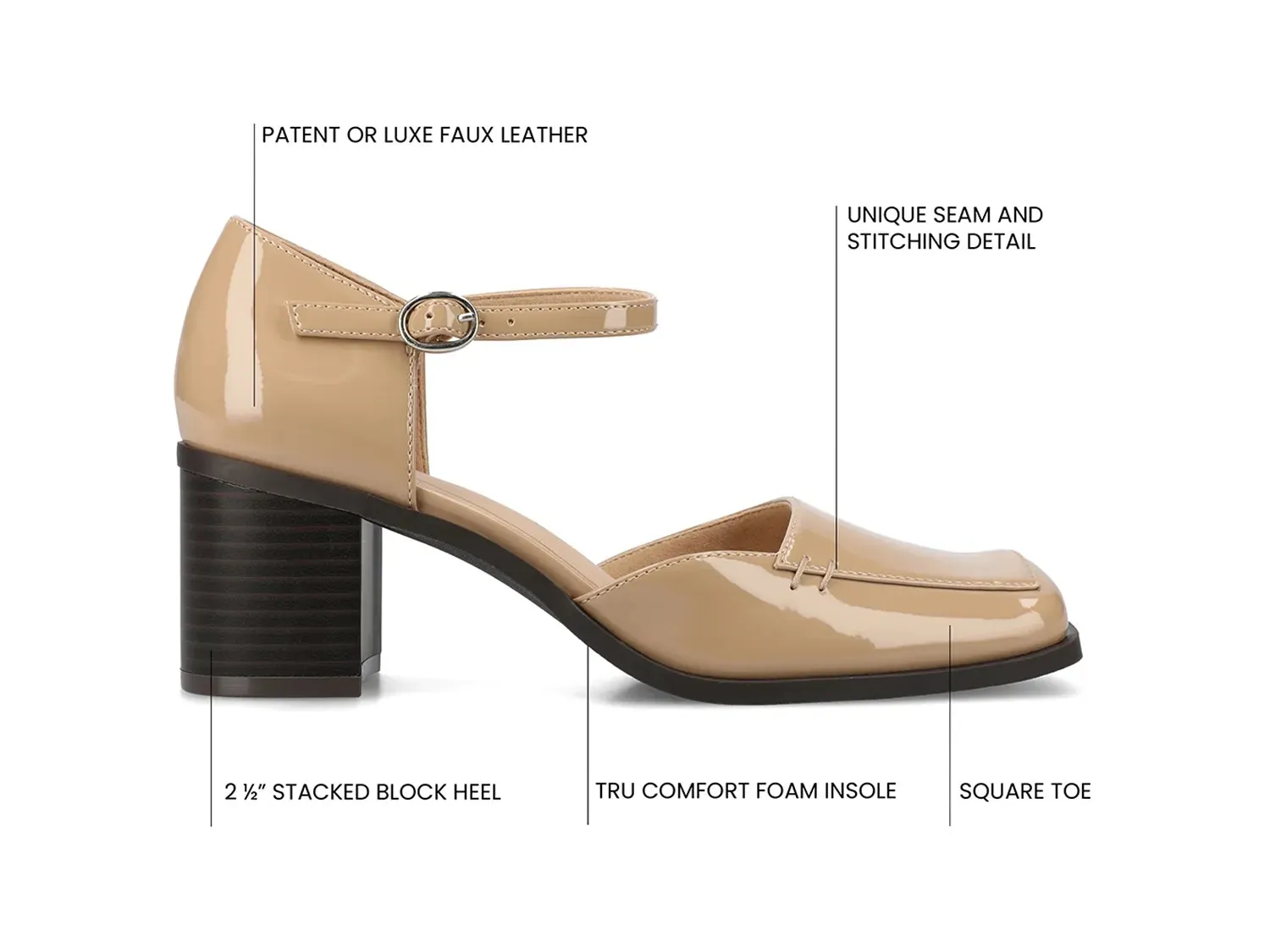 Туфли-лодочки Evangeline Pump от Journee Collection, светло-коричневые — фото 3