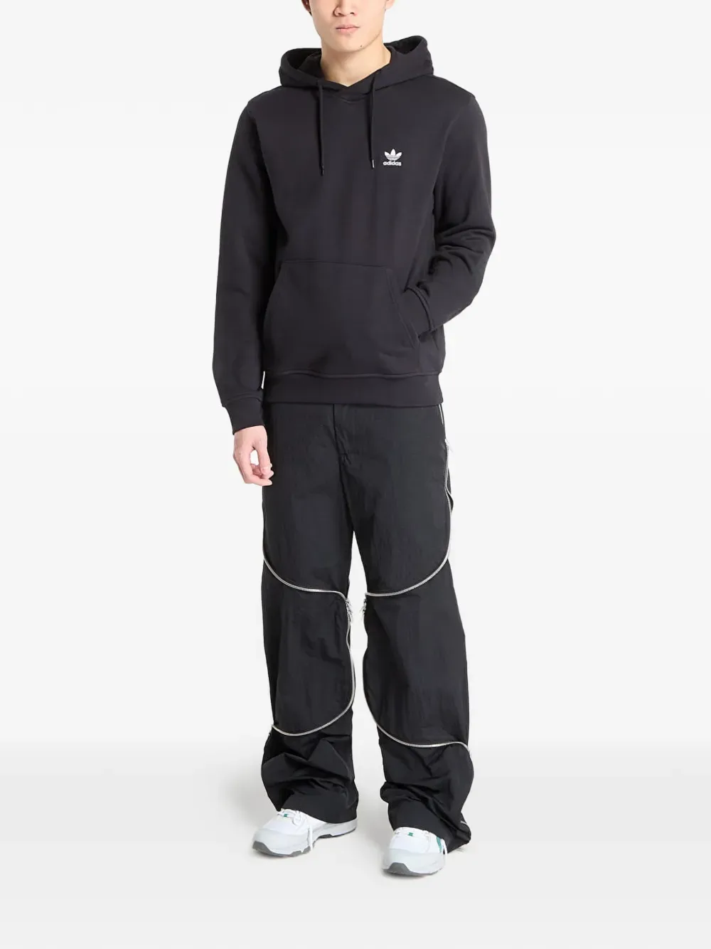Худи на кулиске Adidas, черный — фото 2
