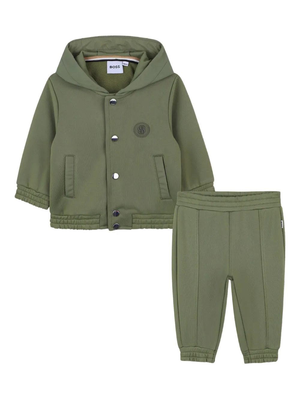 

Комплект из куртки с капюшоном и джоггеров BOSS Kidswear, зеленый