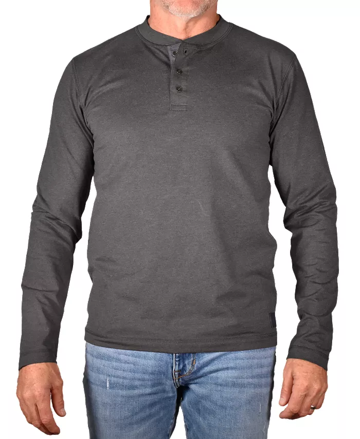 

Мужская футболка-поло Modern Fit Stretch Jersey Henley Vintage 1946, серый