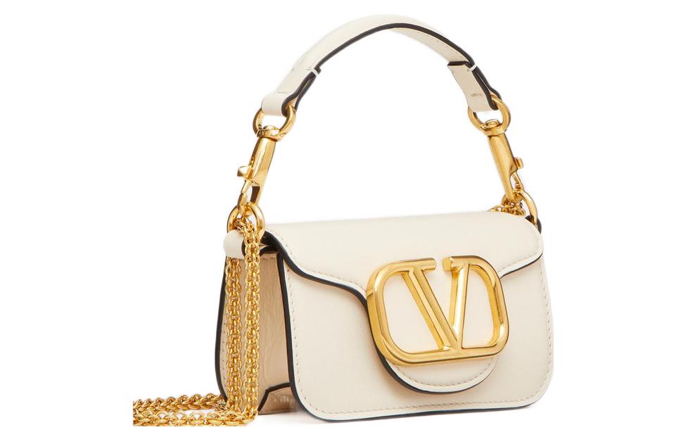 Valentino Сумка-багет Locò из телячьей кожи, сумка через плечо, сумка-клатч Extra Mini, женская, белая — фото 2
