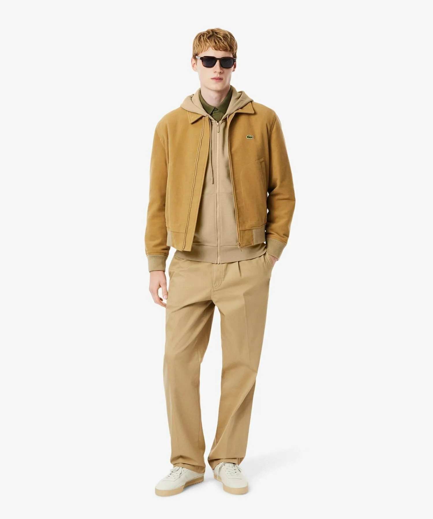 Толстовка с капюшоном на молнии Essential LACOSTE, Beige — фото 4