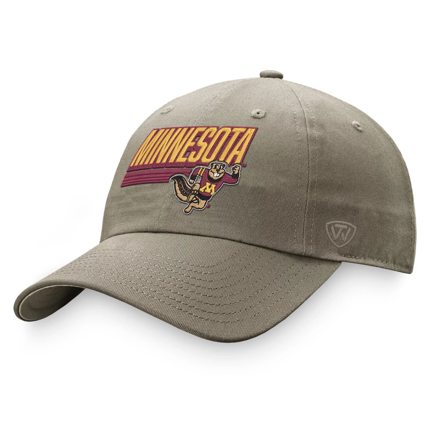 

Мужская регулируемая кепка Top of the World цвета хаки Minnesota Golden Gophers Slice