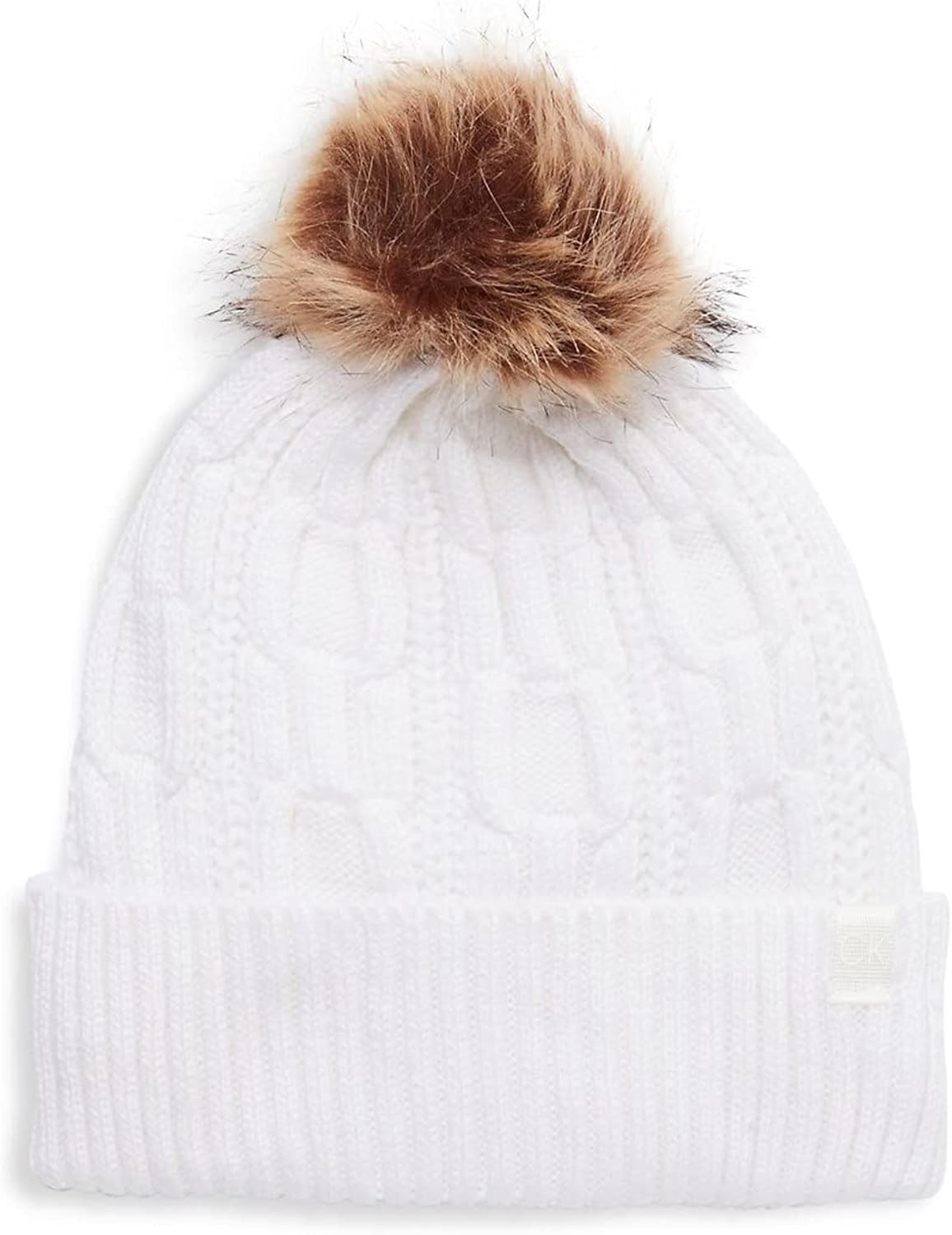

Женская шапка-бини с помпоном из искусственного меха Calvin Klein, Cream(A2Kh7034)/B
