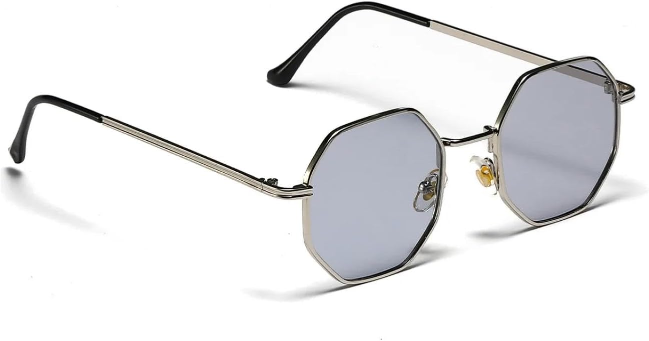 

Роскошные круглые солнцезащитные очки для женщин и мужчин, модные винтажные очки в стиле стимпанк, маленькая оправа, защита от УФ-излучения UV400 TYUVIVO, Silver Light Gray